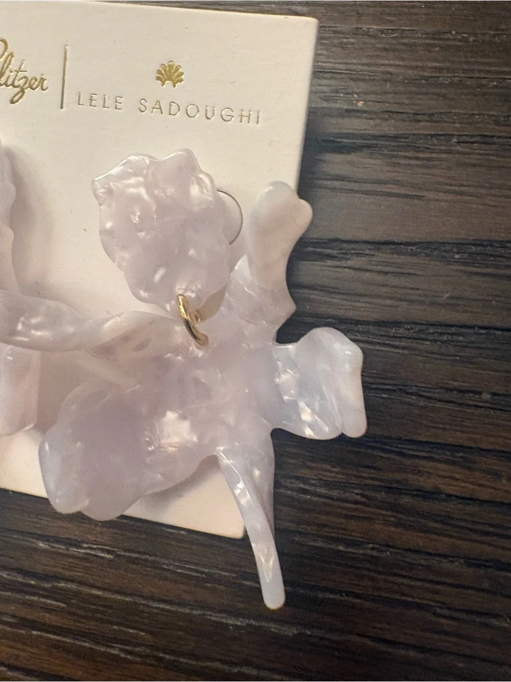 NEW Lilly Pulitzer x Lele Sadoughi ivory statement earrings